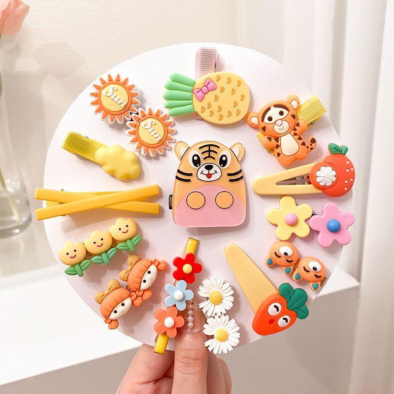 14 / 42Pcs Cartoon Baby Hair Clip Set Flower Fruit Baby Girl Barrettes Bangs Hairpins Kids Hair Accessories