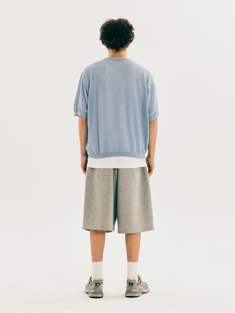 YALE Mesh Crewneck Knit Light Purple
