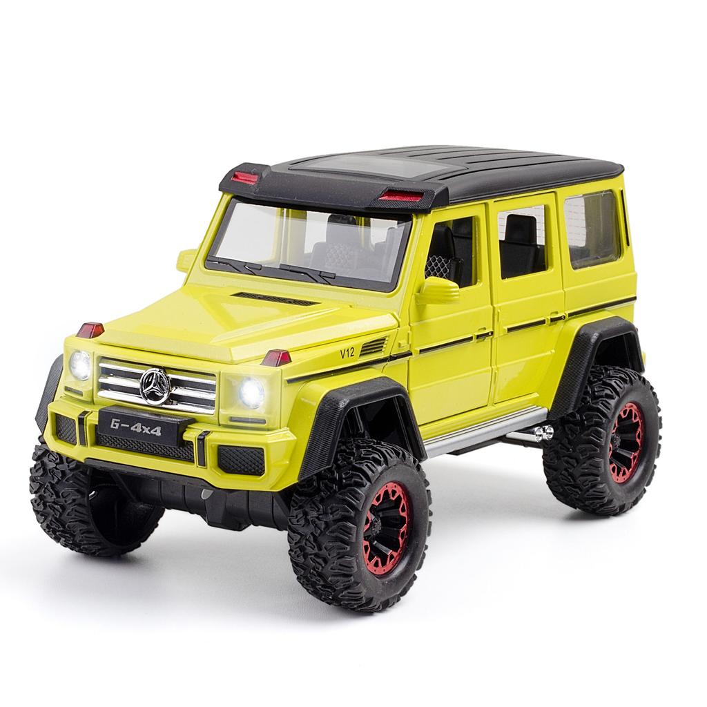 1:24 G500 G550 4x4 Alloy Diecast Toys Cars Model Wheel Pull Back SUV Rubber Tires 6 Doors Opened Off-road Vehicle for Kids Gifts