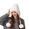 Outdoor Velvet Warm Wool Hat Women's Winter Plush Edge Ear Protection Wool Ball Knitted Hat