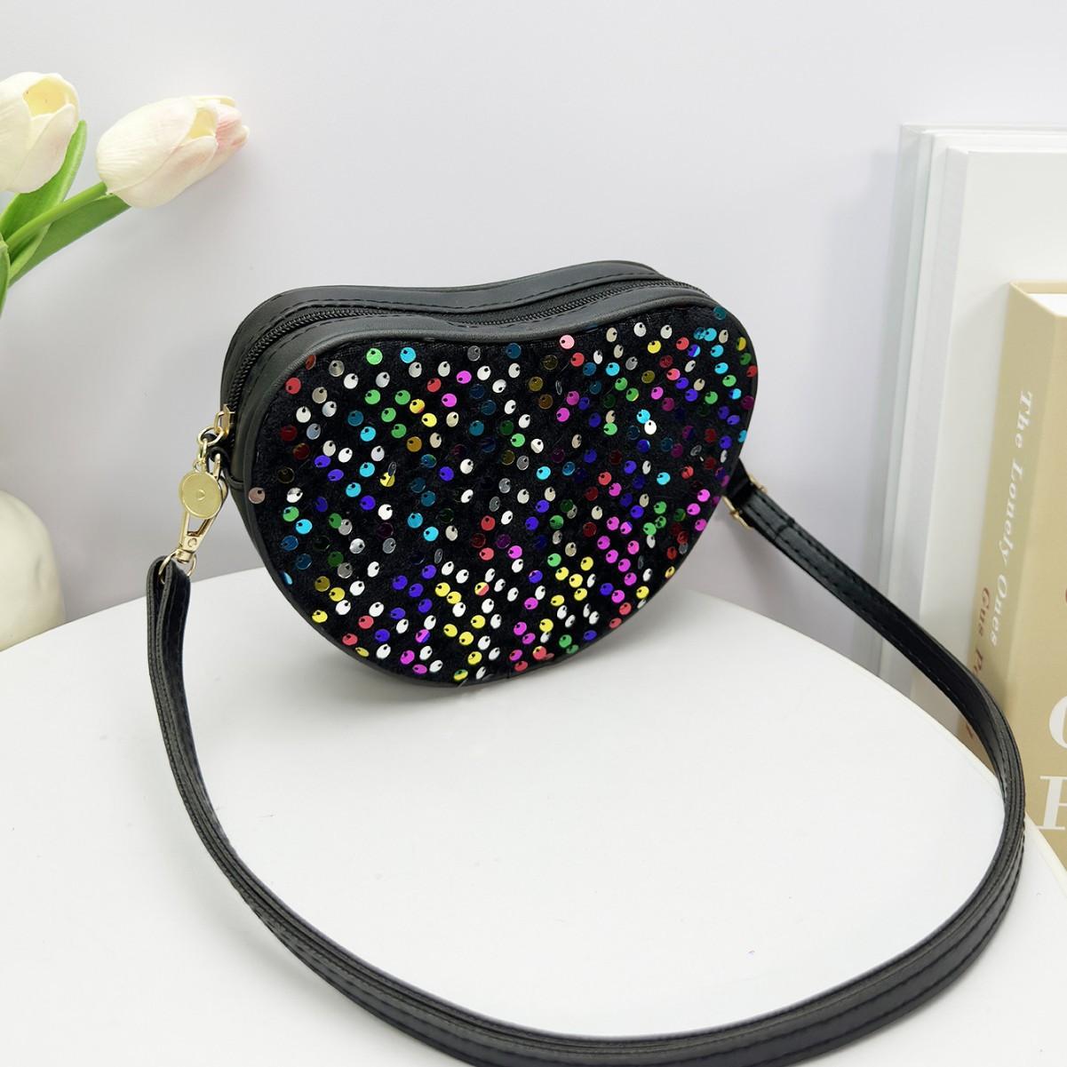 

2025 new ins wind shiny beads love bag women s dinner party portable shoulder messenger bag bag чёрный