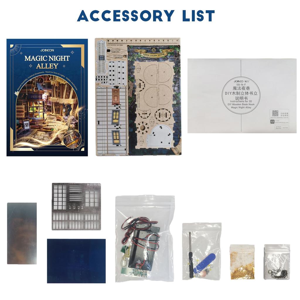 Spilay Booknook Miniature Dollhouse Kit Bookstand Bookshelf Decoration Dollhouse DIY Craft Handmade Wooden Gift Dollhouse Christmas Gift For Ages 14