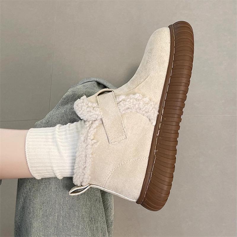 Fashion boots women's new winter velvet thickened non-slip warm fur integrated wool cotton shoes women's shoes