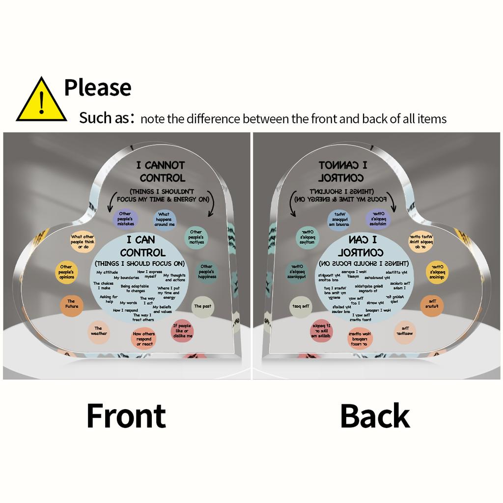 1PC Heartfelt Mental Health Decor Acrylic Plaque Sign Inspirational Things I Can Control Artwork,Therapist Office Room Decor