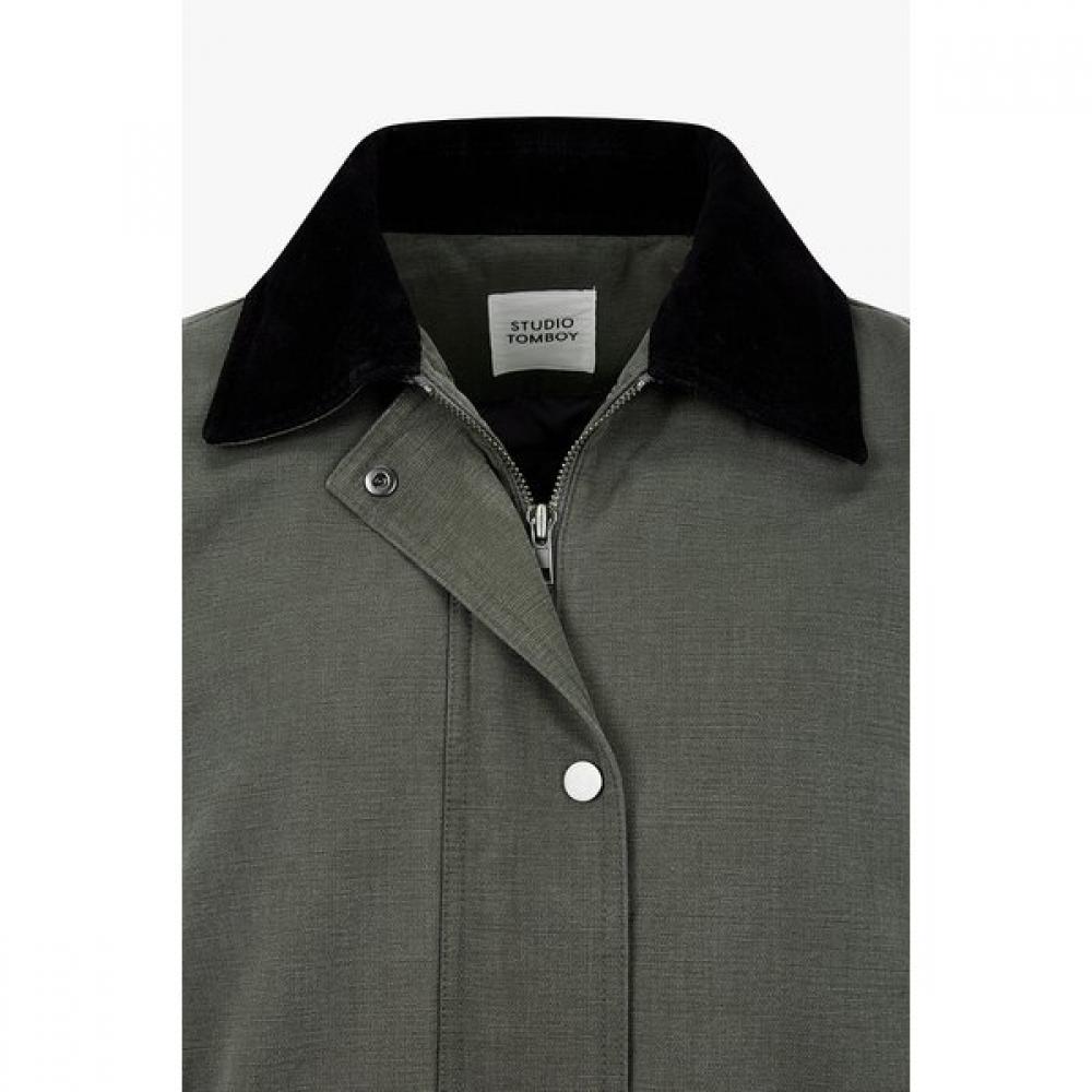 Studio Tomboy Contrast Collar Cotton Crop Jumper 9105413212