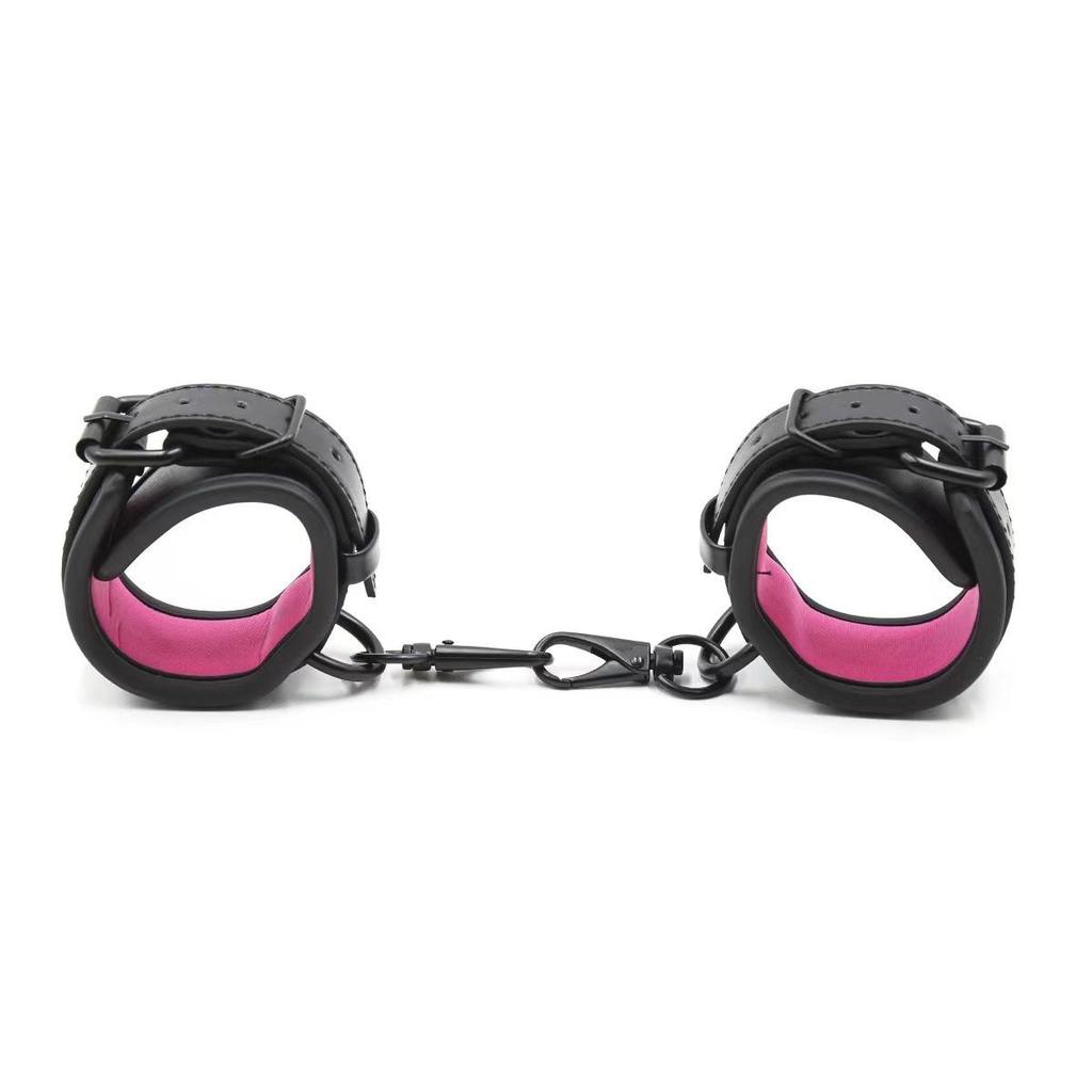 Adult Leather BDSM Restraint Handcuffs for Male and Female: PU Sponge Erotic Bondage Accessories
