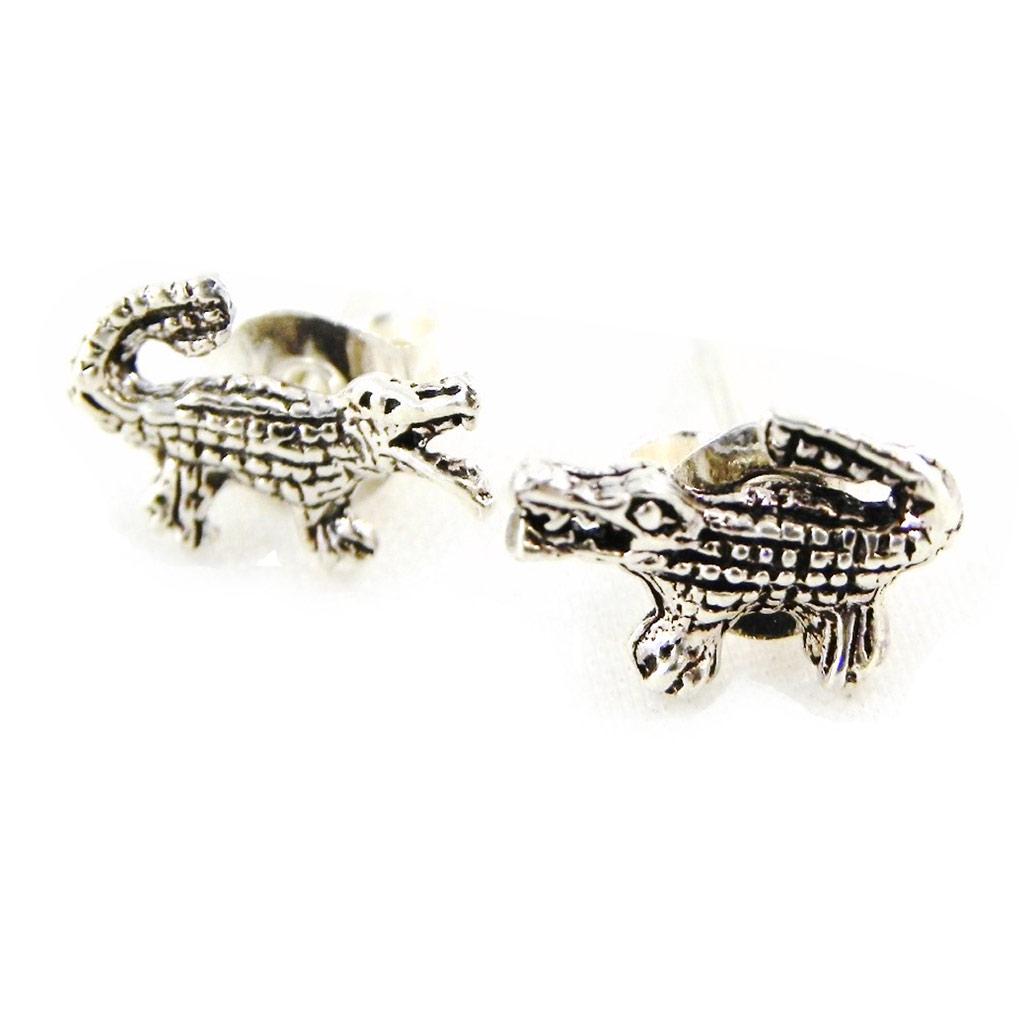 Les Trésors De Lily [G9044] - Silver 'Crocodiles' Earrings