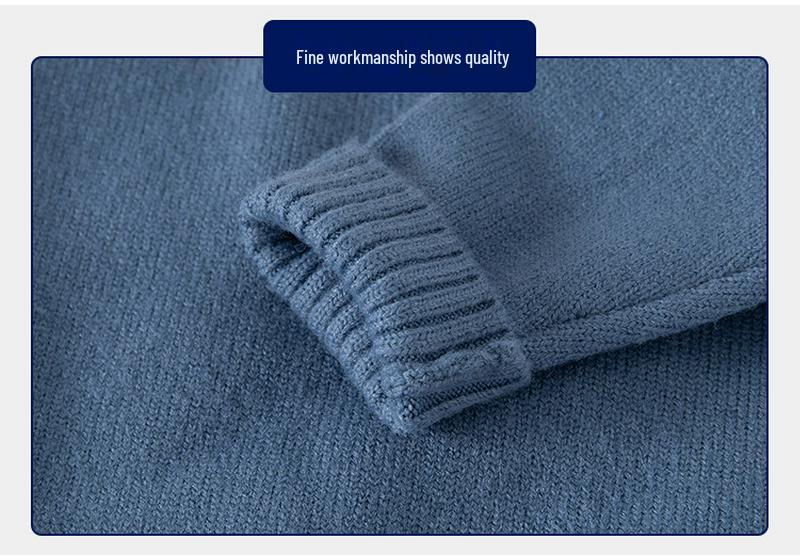 New Boys' Blue Lapel Polo Collar Pullover: Comfortable, Warm, Cute Autumn Sweater