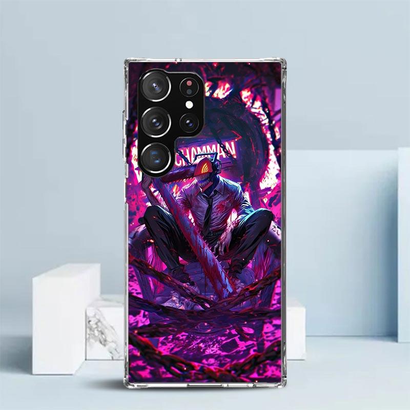 C-Chainsaw Mans Denji Soft Cover for Samsung Galaxy S25 Edge S26 S24 S23 Ultra Phone Case S22 S21 Plus S20 FE Print Pattern Shel