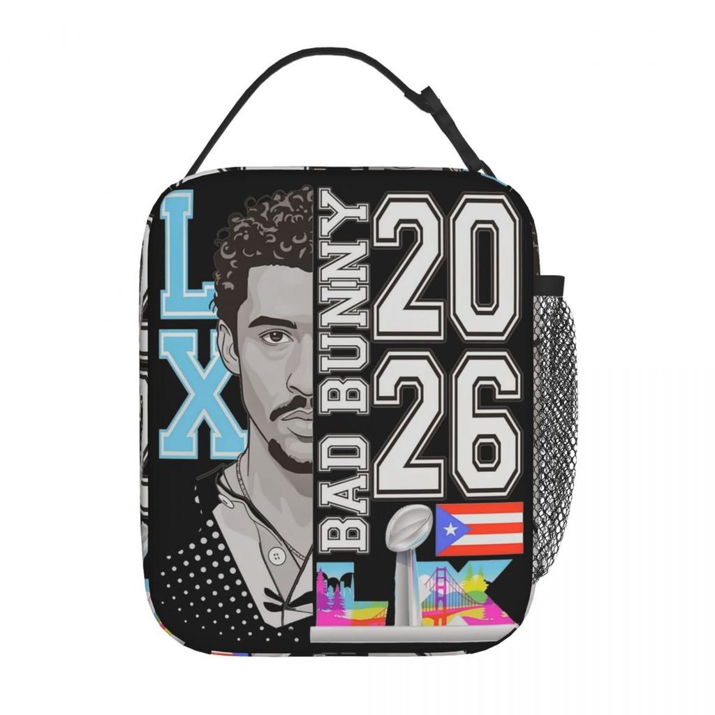 Benito Bowl Puerto Rican Bads Bunnys Halftime Show Insulated Lunch Bag Portable Cooler Thermal Lunch Boxes For School Office