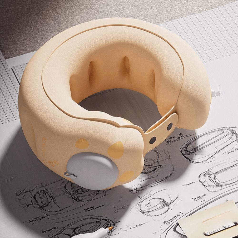 Adjustable Firmness Inflatable Neck Pillow Portable U Shaped Neck Pad Travel Neck Pillow  Airplane