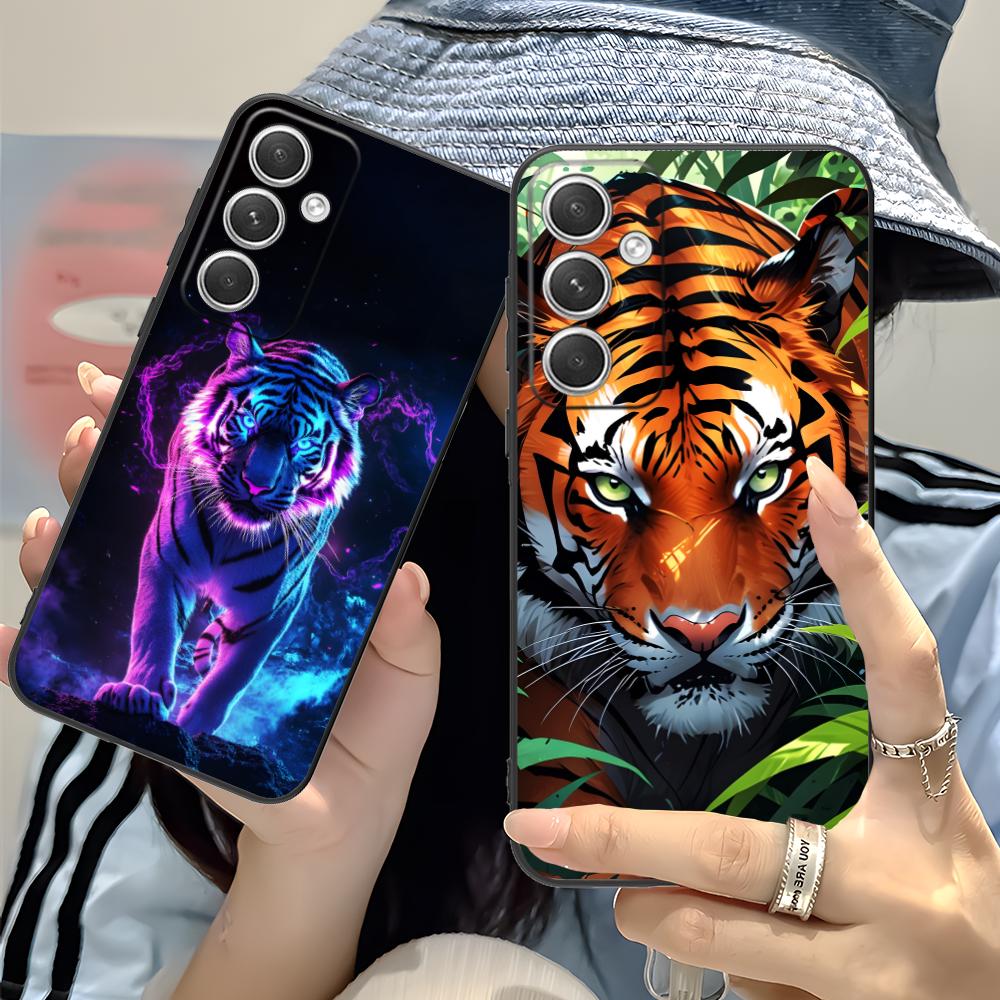 Tiger Neon Mobile Cell Phone Case for Samsung Galaxy S26 S25 S24 S23 S22 S21 S20 Note20 Plus FE Ultra Colorful Cover Cover