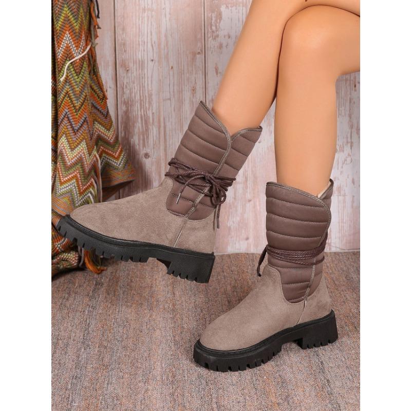Women's Mid-Tube Snow Boots Women's Winter New Warm Women's Cotton Boots Strap Furry Boots