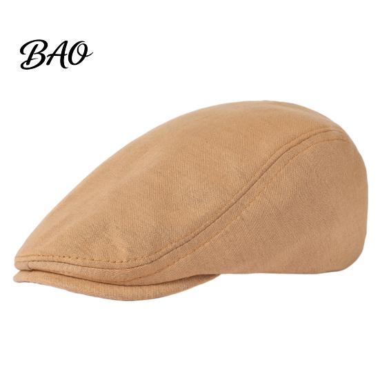 Comfortable Fit Hat Men Woolen Newsboy Flat Cap, Soft Fitted Driving Cabbie Hat, Retro Peaked Cap Style for Spring And Autumn Casual Daily Wear
