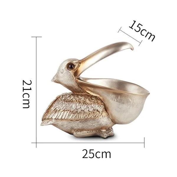 Big Mouth Pelecanus Bird Home Organizer Resin Art Craft for Keys Smart Phone Notebook Scissors Remote Control Case Holders