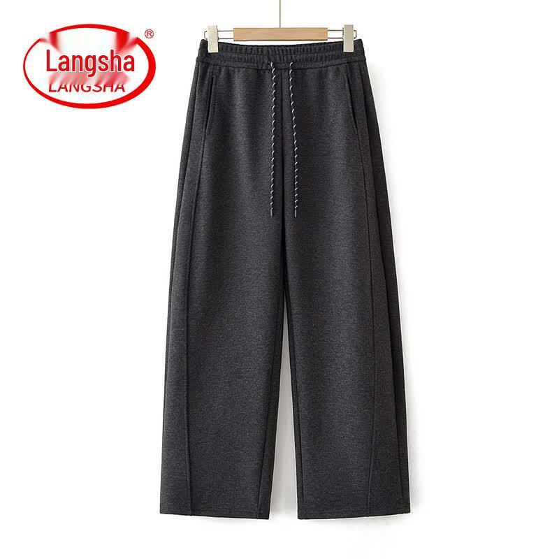 LangSha 2026 Spring Summer Fashion Drawstring Wide-Leg Casual Pants 2XL