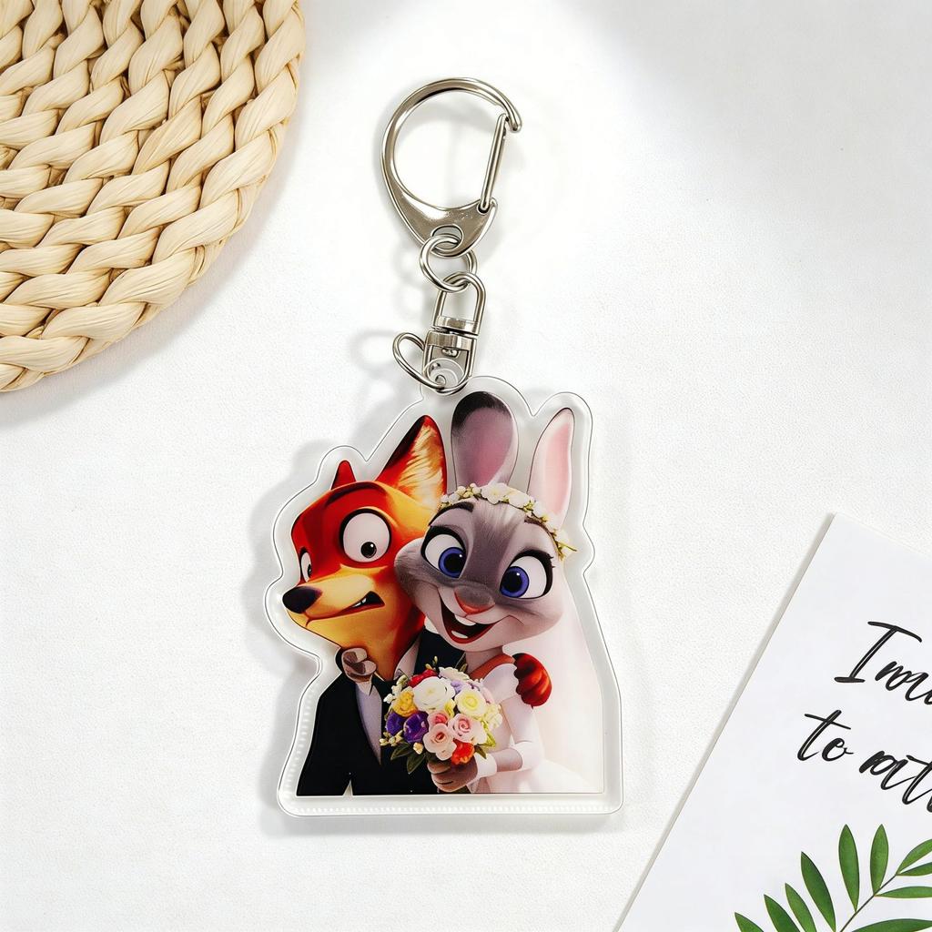 Zootopia Madness Judith Nick Acrylic Keychain Couple Backpack Cute Cartoon Gift Y2k Fashion Toys Anime Cartoon Frind
