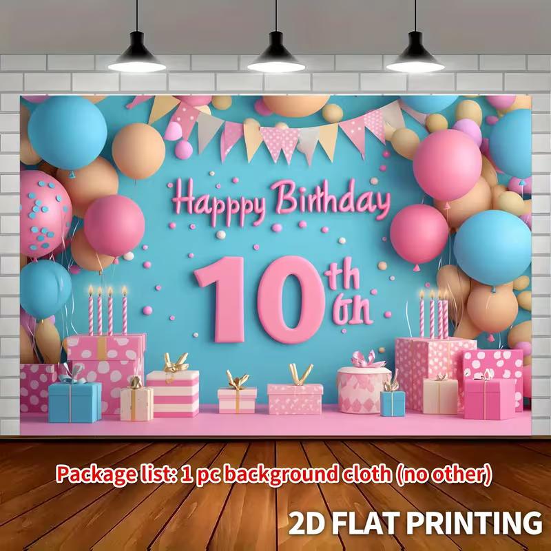 2D 8th Birthday Party Backdrop Diamond Crown Cake Gift Design