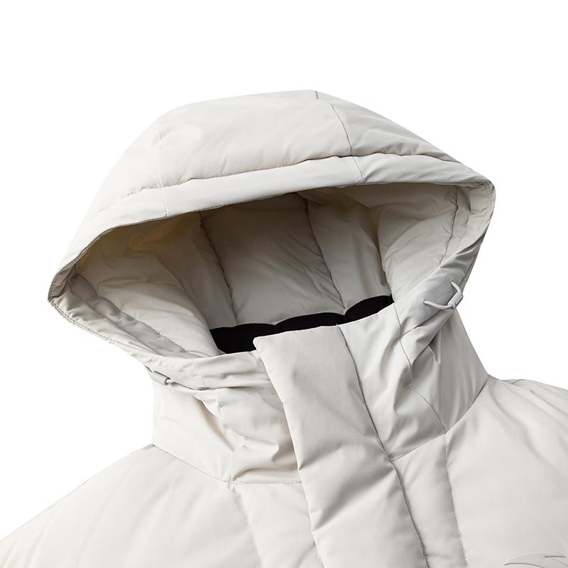 Anta Training Series Winter Quick Warm Windproof Warm Mid-Length Hooded Down Jacket Unisex Outerwear Gray 172617901-2