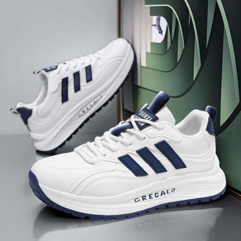 

New Fashion Men s Four Seasons Comfortable Thick Sole Shoes Students BoysTrending Soft Sole Breathable Casual Running Sneakers 44 чорний/білий