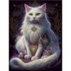 Diamond Painting Full Drill Bending House Moon Round Diamond Painting Handmade Cat Animal Diy Diamond Mosaic Painting Home Decoration