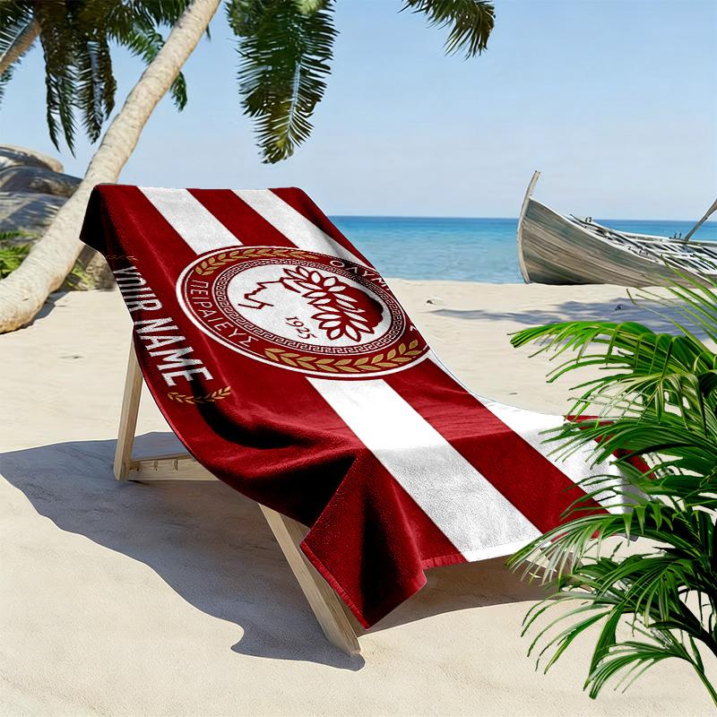 Olympiacos F.C Print Beach Towel, Large Soft Quick Dry Towel for Beach Camping Swimming