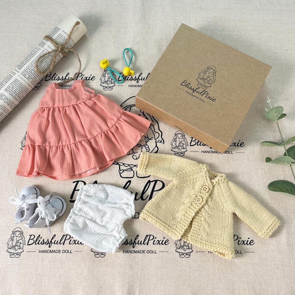 BlissfulPixie Handmade Waldorf Doll with Beautiful Perfect for Christmas or Birthday Gift Clothing Accessories Clothes, 30cm, Box, Girls, - Caroline's