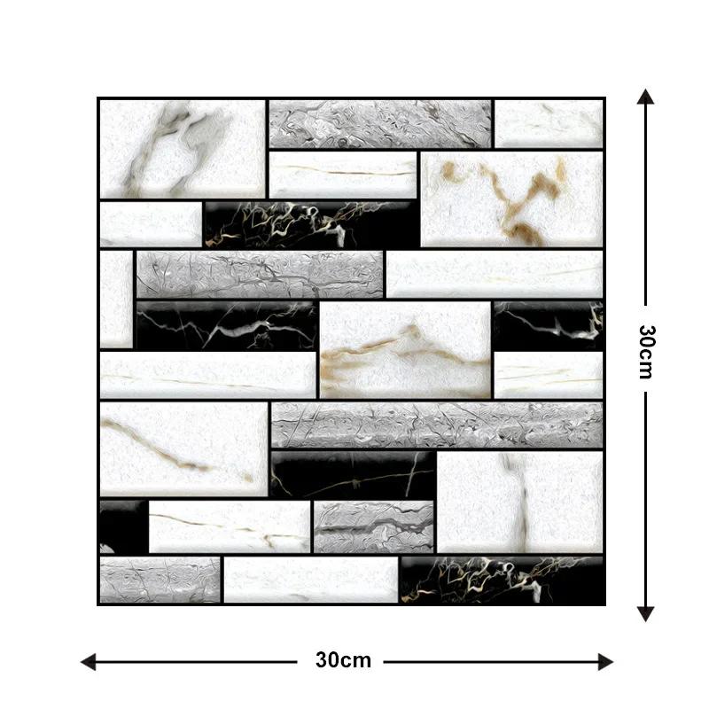 1/12Pcs 3D Wall Sticker Brick Grain Pattern Water-Repellent Self-Adhesive Wall Paper Bathroom Wall Decals 30X30Cm Pegatinas Pared