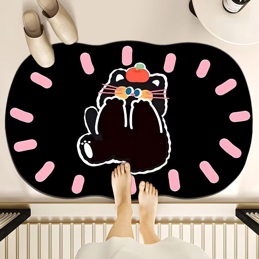Diatom Mud Pad Resistant To Dirty Toilet Bathroom Toilet Door Area Moisture-wicking Quick Drying Mat Shower Room Door Slip-resistant Mat