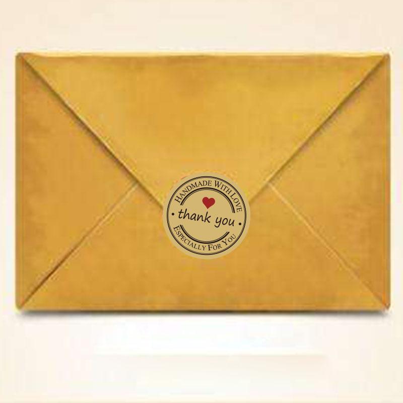 120 Stickers Kraft Paper Thank You Stickers3.8cm Thank youSealing Sticker Adhesive Label Stickers