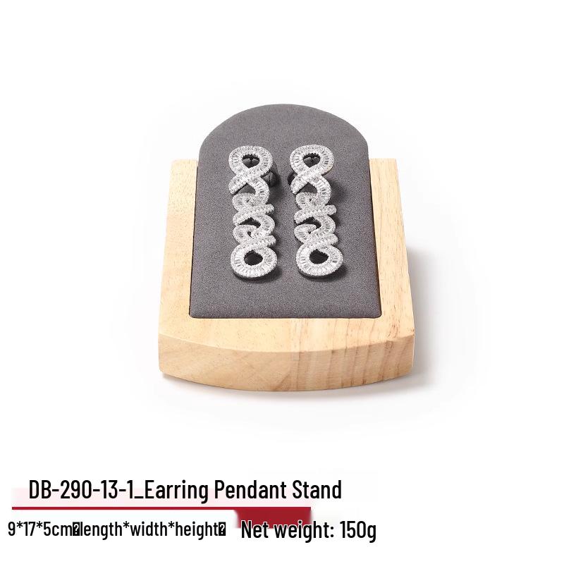 Solid Wood Jewelry Display Stand for Earrings, Rings, and Necklaces with Jade Tray