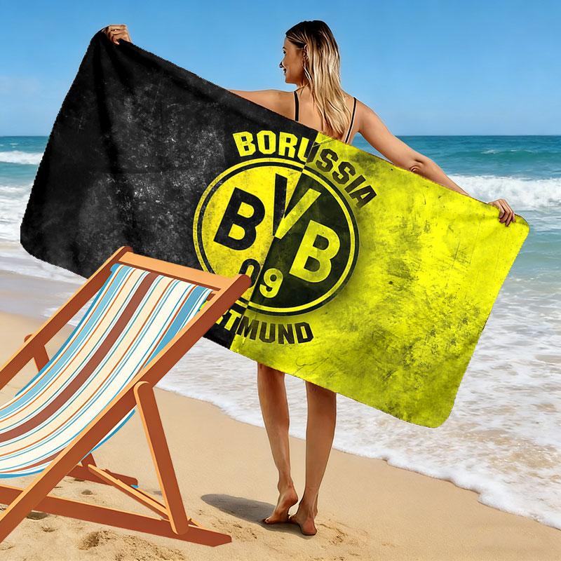 Borussia Dortmund Print Beach Towel, Large Soft Quick Dry Towel for Beach Camping Swimming
