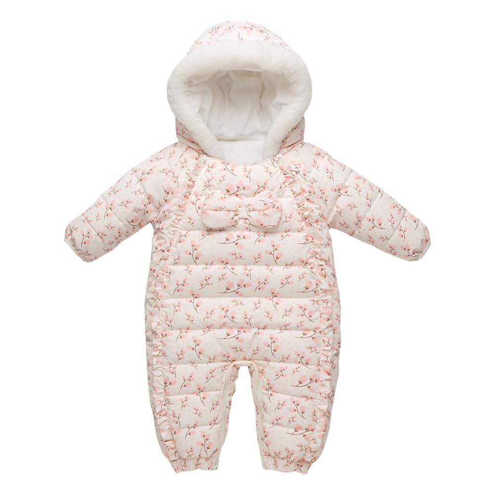 

Комбинезон для пухового малыша для холодной погоды, с цветочным принтом, месяцы [Reegoo Peter] Девочки, Пальто, Одежда, Ромперы, Комбинезоны, Одежда, Водонепроницаемый, Флис, Узор, 66,