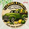 Vintage Lemon Wall Art Rustic Metal Sign Farmhouse Decor 8x8 Inch Citrus Fruit