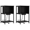 Nightstand Set of 2 Black Oak Effect 38 X 31 X 61 Cm