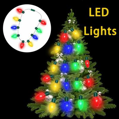 Christmas Powerful LED Lights Colorful Glitter Necklace Decorative Lamp 9 Lights Luminescent Lantern Festival Lighting