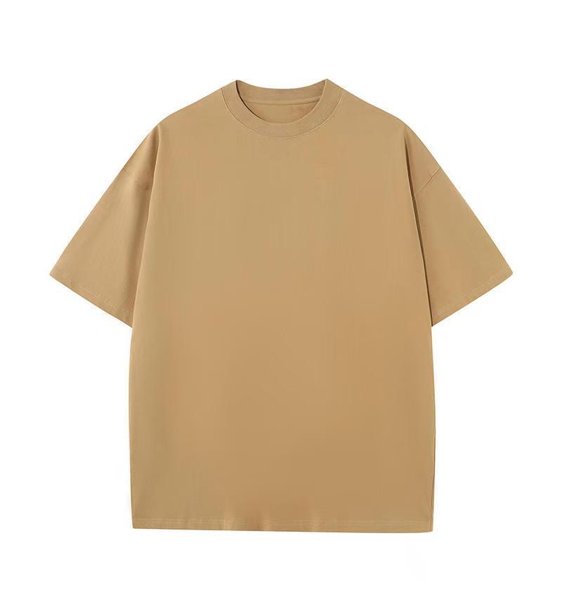 20 Combed Cotton Heavyweight Oversize T-Shirt - Solid Color, Round Neck, Short Sleeve, Drop Shoulder, 230g