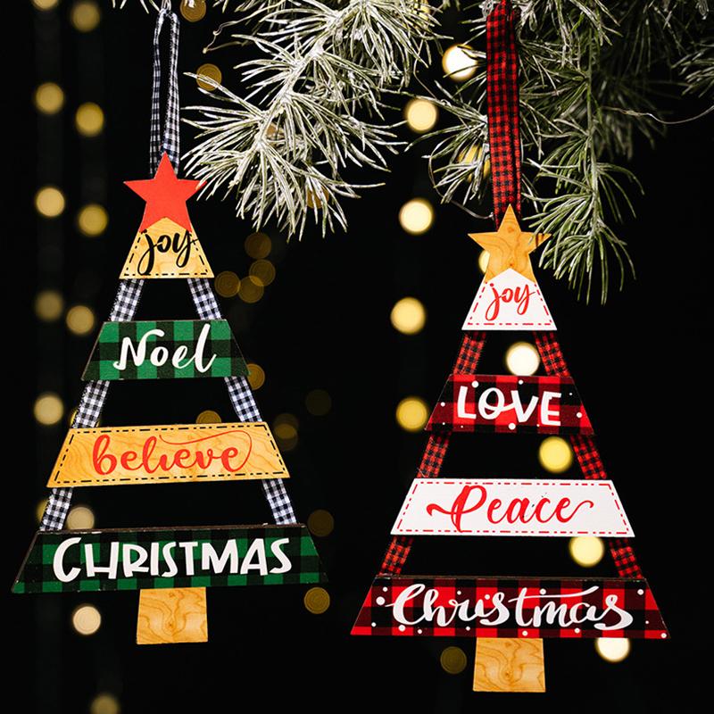 Wooden Sign Christmas Sign Wall Hanging Christmas Tree Wall Art Colourful Wall Decoration Christmas Tree Decoration
