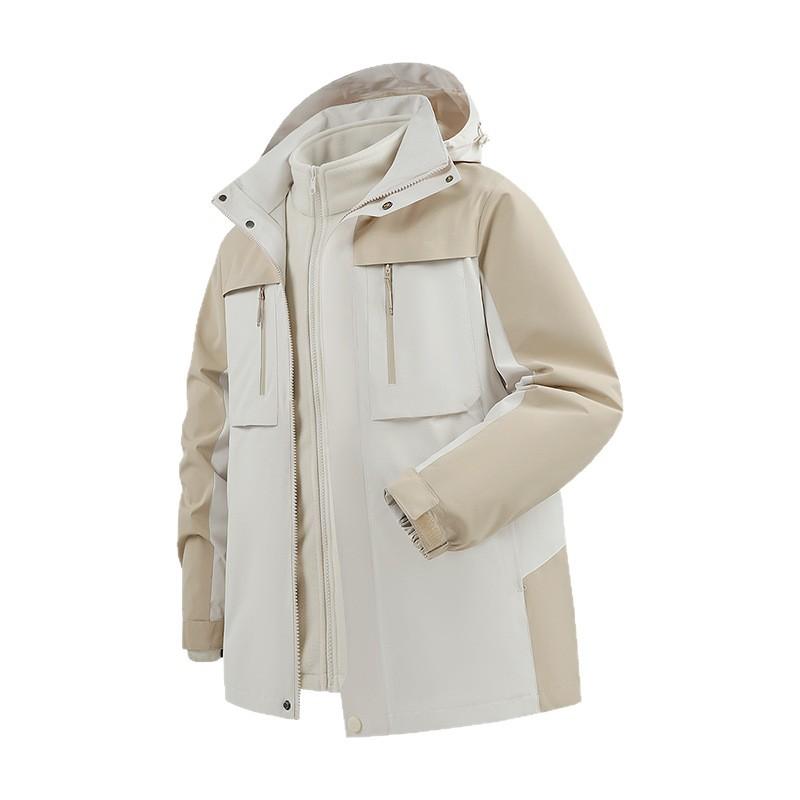 Thick Outdoor Warm Jacket with Detachable Outer Cover, Three In One Windproof and Waterproof Jacket