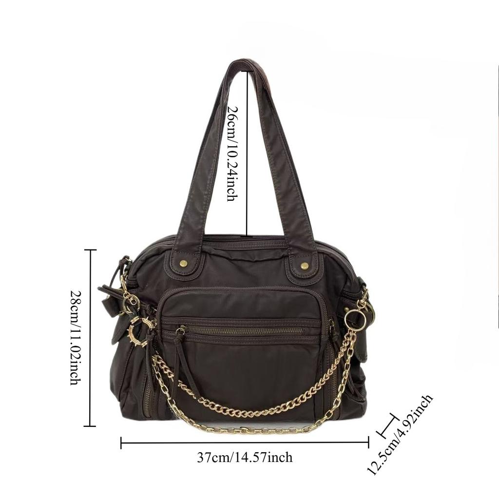 Street Maillard Tote Bag Large Capacity Multi-Pocket Personalized Street Shoulder Bag
