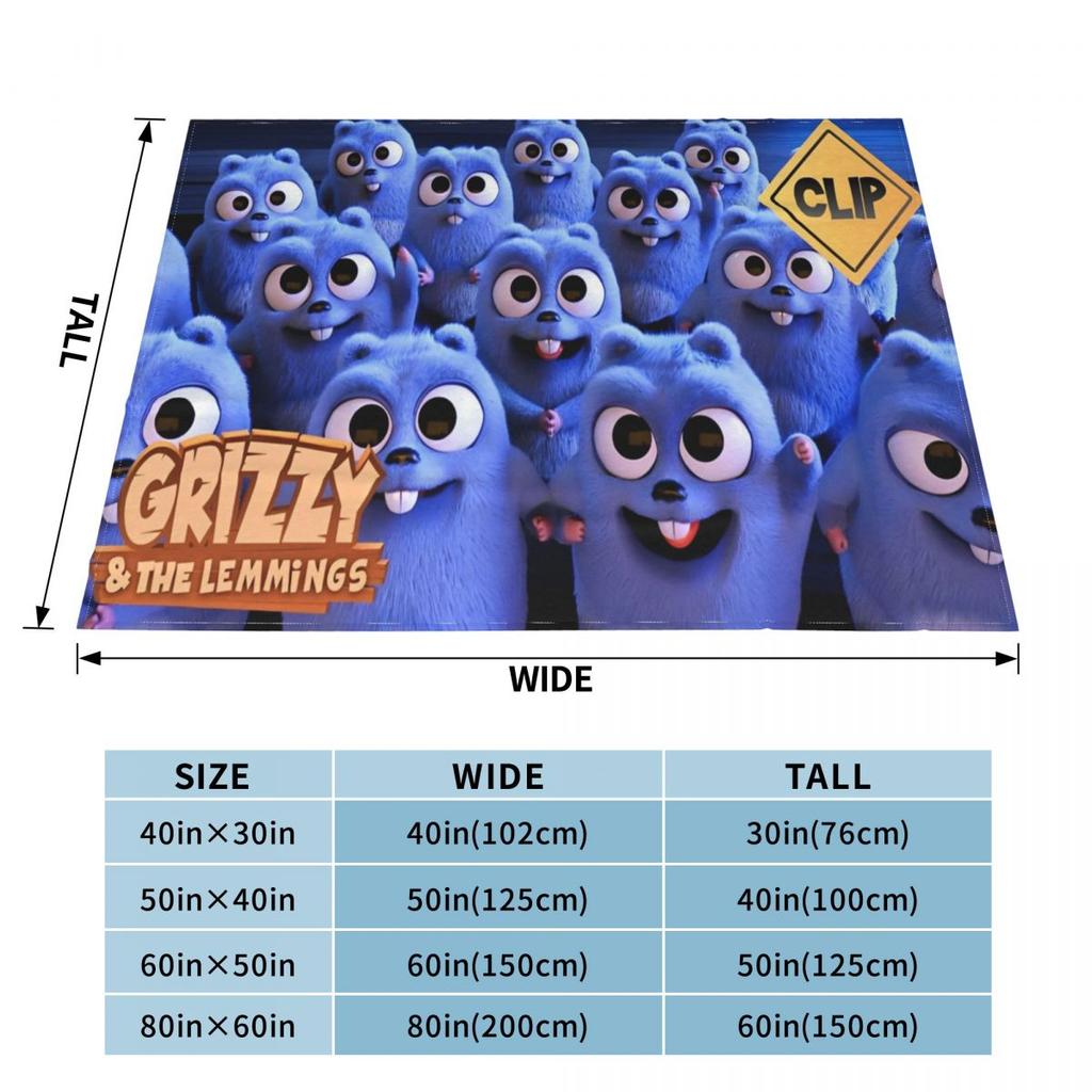 Grizzy Beer Cartoon Blanket Cover Flannel Throw Blanket Home Couch Decoration Soft Warm Bedspreads
