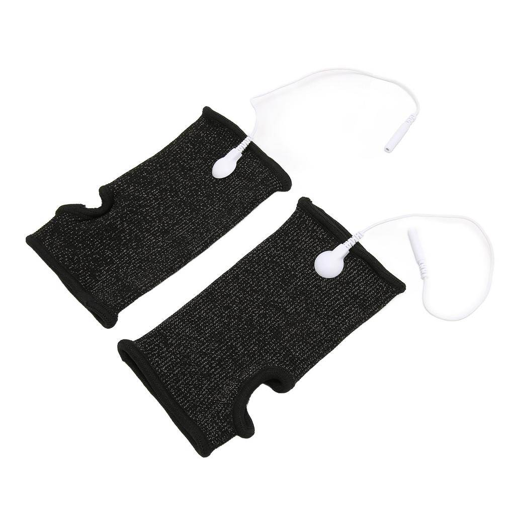 2 buc Manșetă Conductivă Reduce Durerea Umflarea Fibră de Argint Elastică pentru Artrită Amorțeală Negru