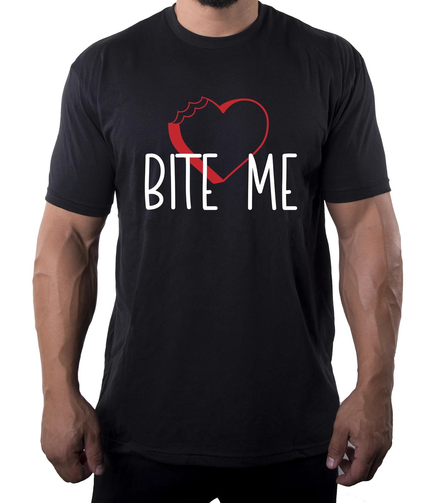 I Hate Valentine s Day shirts, Men Crew Neck T-Shirts - Bite Me S