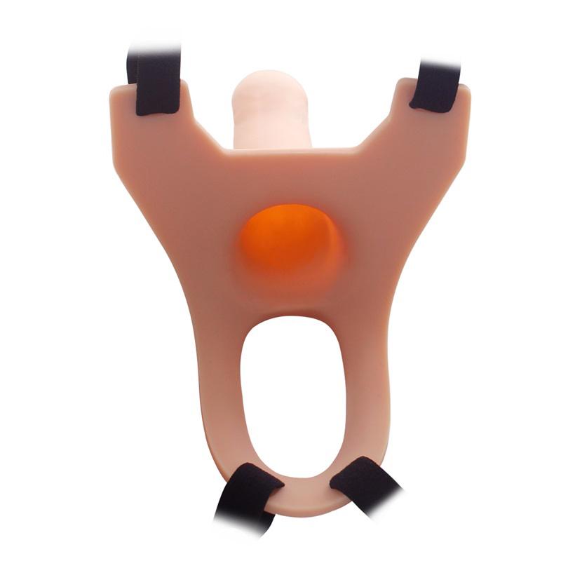 Big Size Silicone Strap On Dildo for Men Realistic Penis Extender Enlarger Male Hollow Strapon Dildo+Bullet Vibrator Sex Product