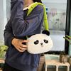 Cute Panda Shaped Plush Handbag Women Animal Crossbody Bags Bamboo Shaped Strap Hobo Shoulder Bag Travel Shopping Underarm Pouch