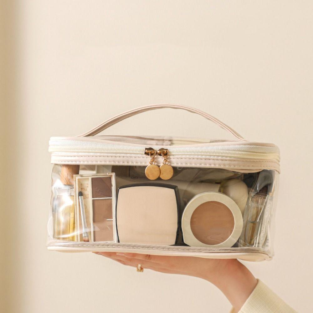 Transparent PU Cosmetic Bag Toiletry Bag Makeup Bag Practical Cosmetics and Jewelry Bag  Studio