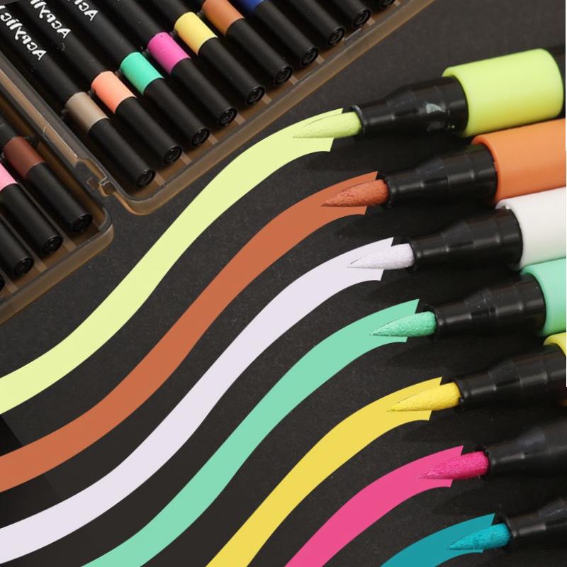 12/24/36pcs Soft Brush Tip Acrylic Marker Pens Vibrant Colors No Bleed Paint Markers for Canvas Rock Glass Fabric DIY Crafts