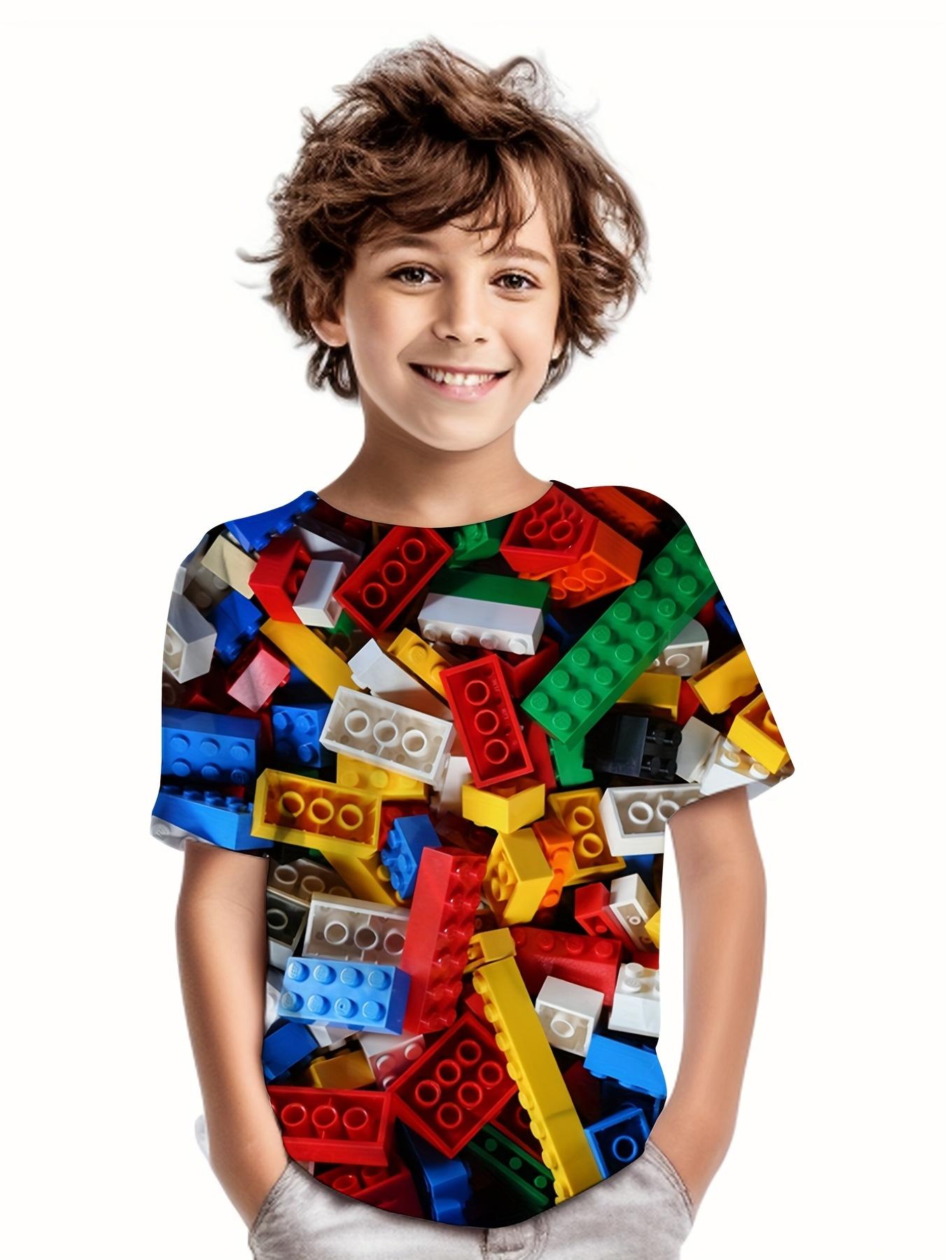 

Детская футболка с 3D-принтом «Конструкторы», футболка для мальчика, повседневный свитер, дышащая футболка с коротким рукавом для мальчика, летние топы, Camiseta 14-15Y