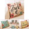 Elegant Letter Print Cotton Linen Pillow Cover For Home Car And Office Decor