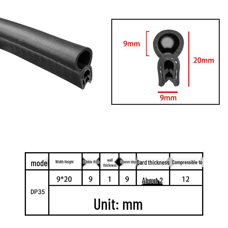 High-Temperature Resistant U-Shaped Rubber Sealing Strip for Dustproofing Electrical Cabinets and Car Doors